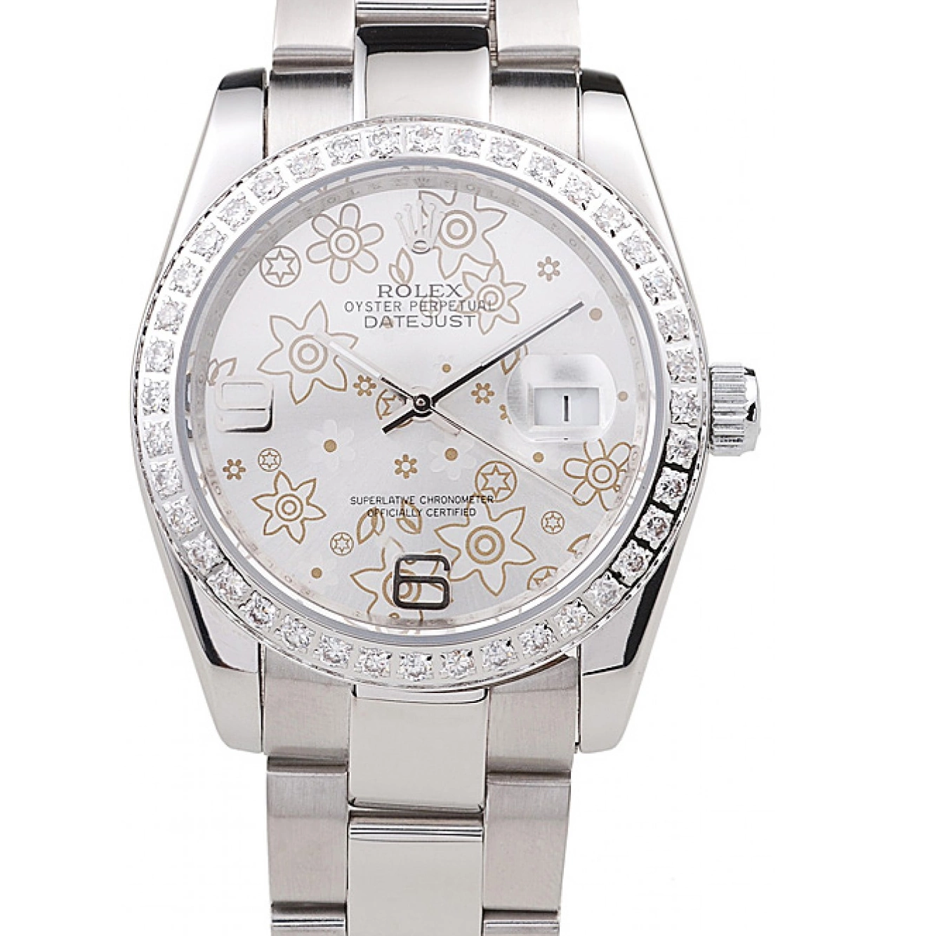 Rolex aaa copy Stainless Rolex Flowers Silver Steel Dial 98081 Plated Datejust Polished Diamond 0521